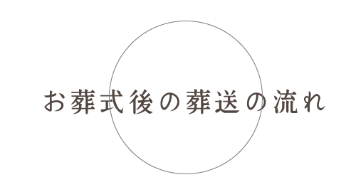 お葬式後の葬送の流れ